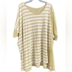 JOHNNY WAS Pete & Greta Senna Box stripe Linen Oversized top